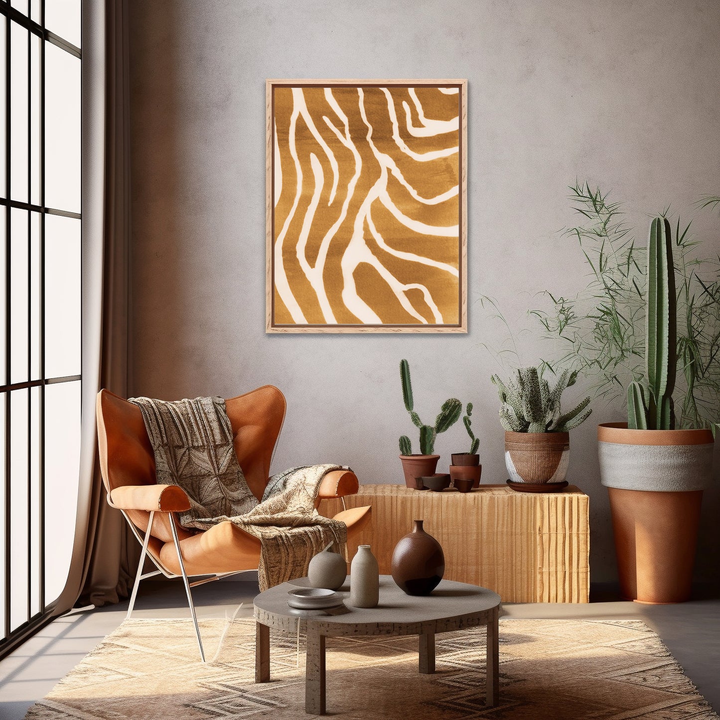 Bali collection sunbleached zebra print in tan giclée print